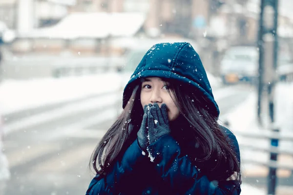 Adolescente Linda Chica Día Nieve —  Fotos de Stock