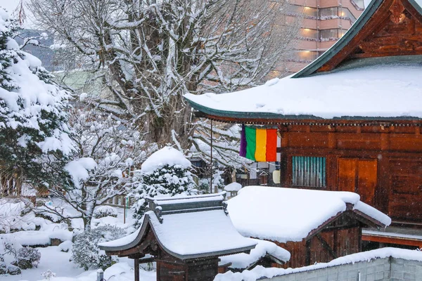 Kokubunji Temple Kokubun Jour Neige Dans Ville Takayama Hiver Temple — Photo