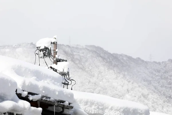 Snow Cover Electric Pole — Stock Photo, Image