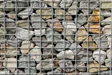 Taş duvar çelik net, closeup ile içinde