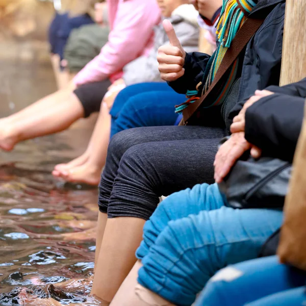 foot soak in spa hot water.