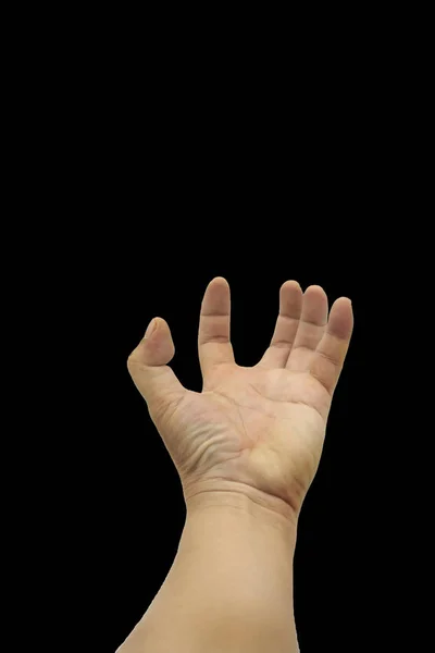 Рука Ізольованому Білому Тлі Було Відсічним Контуром — стокове фото