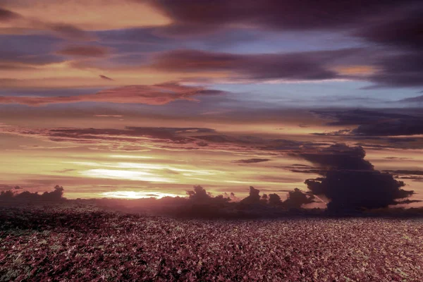 Crepúsculo Nuvem Céu Fundo Colorido Céu Dramático Com Nuvem Pôr — Fotografia de Stock