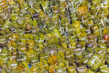 Yulaf lapası kravat buğulama yapışkan pirinç lapası kravat, Tayland tatlısı ben