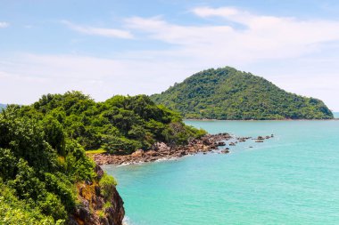 Chanthaburi Tayland ada ve temiz deniz Nang Phaya Hill manzara noktada bulunan