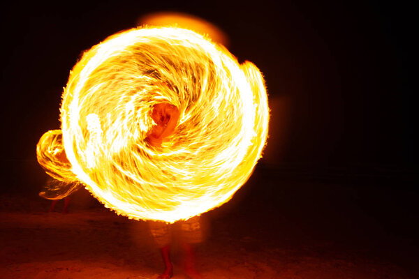 Fire dancers Swing fire dancing show fire show on the beach dance man juggling with fire