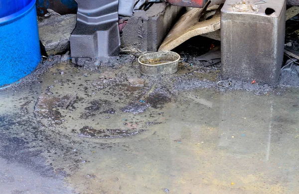 Contamination Oil Leak Floor — Stock Photo, Image