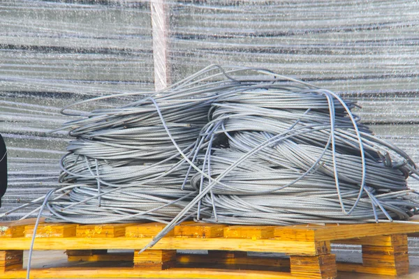 Çelik Tel Veya Çelik Halat Veya Çelik Halatlı Kablo Veya — Stok fotoğraf