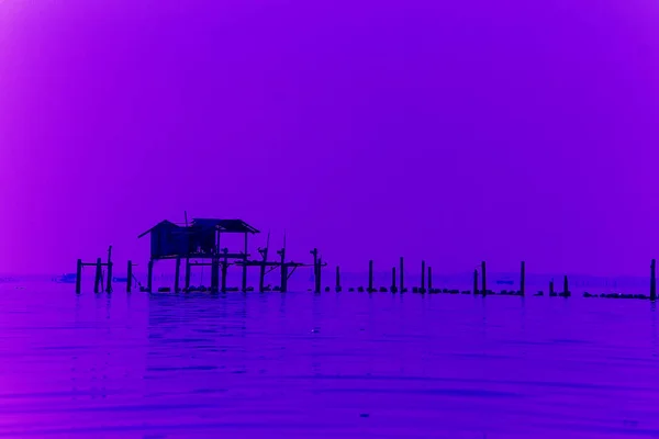 Alone old house at the ocean,Thailand.