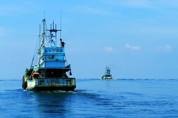 Barco Pesca Que Sale Océano Para Pesca Tailandia —  Fotos de Stock