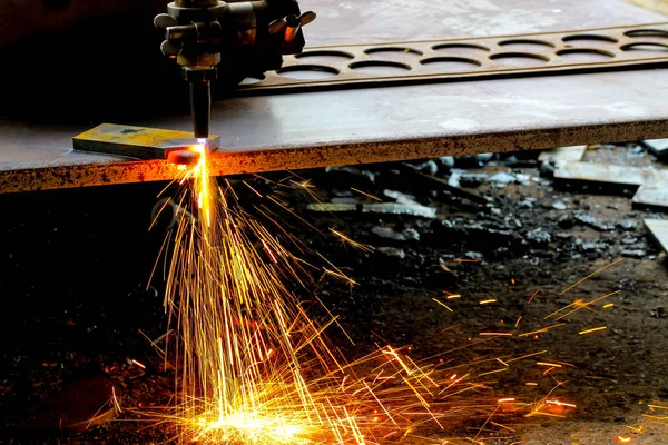 Metal Cutting Met Acetyleen Fakkel Gas Snijden — Stockfoto