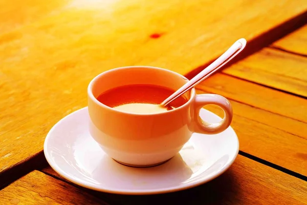 Cup Coffee Table Morning — Stock Photo, Image