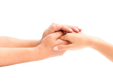 Sevgi dolu çift beyaz zemin üzerine elele