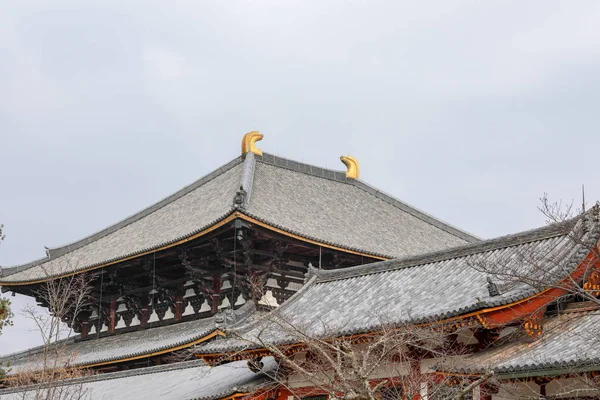 Şehir Nara Içinde Japonya Bulunan Bir Budist Tapınağı Çatı Todaiji — Stok fotoğraf