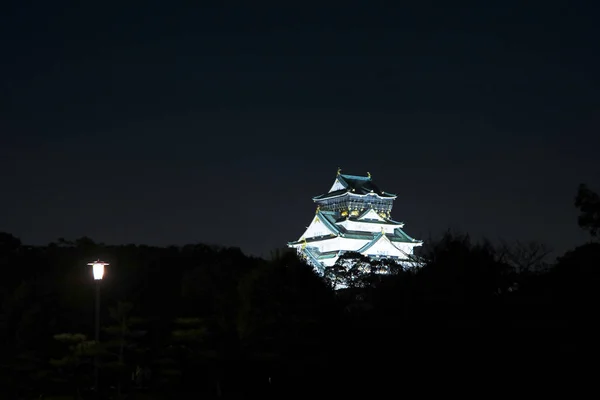 Castillo Osaka Noche Osaka Japón — Foto de Stock