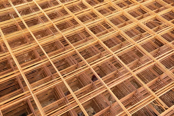 Steel Reinforcement Nets Construction Scenic Wire Mesh Steel Industry Background — Stock Photo, Image