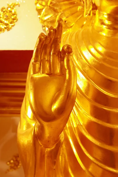 Hand Einer Buddha Statue Für Religiösen Abstrakten Hintergrund — Stockfoto