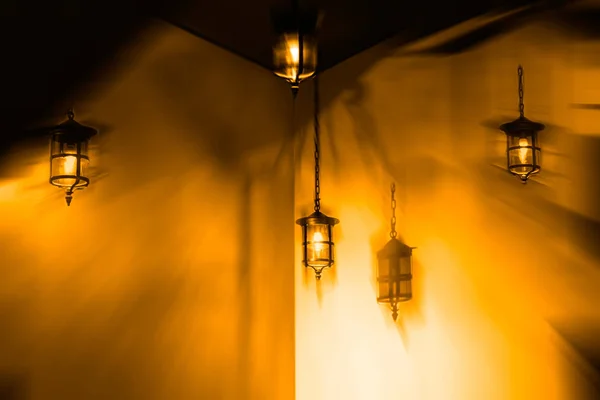 Lámparas Antiguas Con Resumen Luz — Foto de Stock