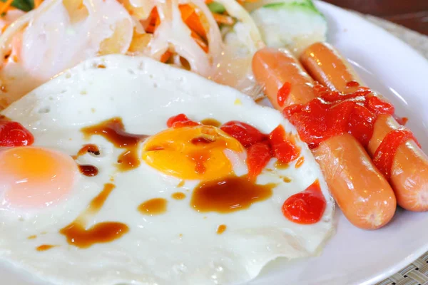 Huevos Desayuno Mesa — Foto de Stock