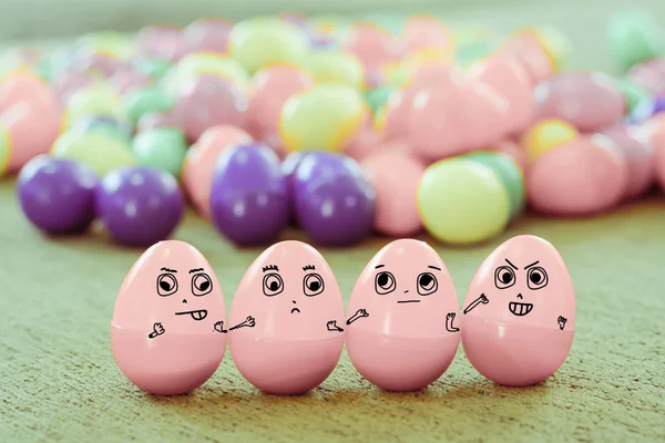 Funny Face Plastic Egg — Stock Photo, Image