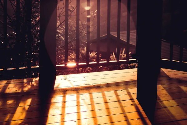 Світло Тінь Дерев Яній Підлозі — стокове фото