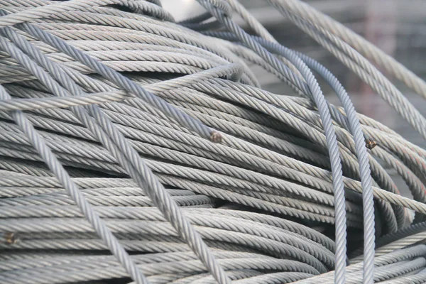 スリング バック グラウンドをワイヤー ロープ ケーブル製鋼ワイヤー ロープまたはワイヤー ロープ鋼線 — ストック写真