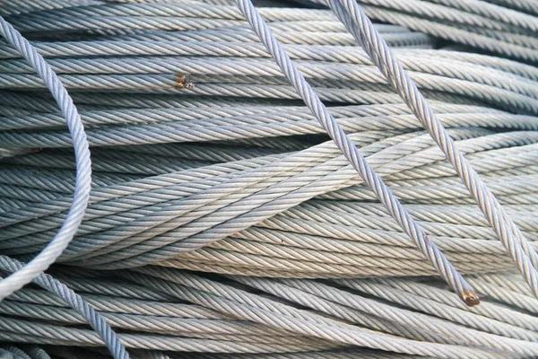 Ståltråd Eller Stållina Eller Stållinor Kabel Eller Stål Wire Rope — Stockfoto