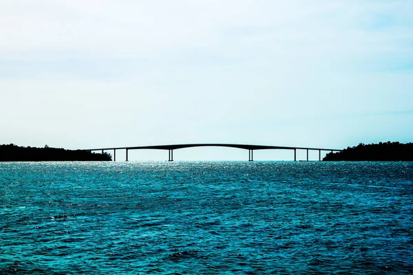 Puente Sihanoukville Camboya Sobre Estrecho Entre Ciudad Sihanouk Isla Koh — Foto de Stock