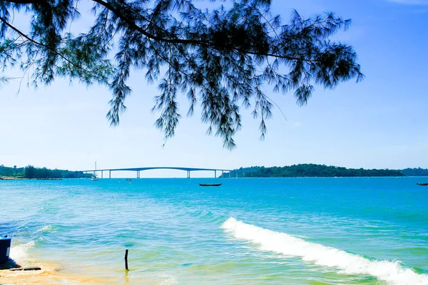 Sihanoukville Brücke Kambodscha Über Die Meerenge Zwischen Der Stadt Sihanouk — Stockfoto