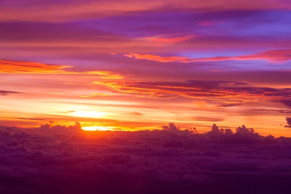 Zonsondergang Twilight Cloud Hemel Achtergrond Kleurrijke Dramatische Hemel — Stockfoto