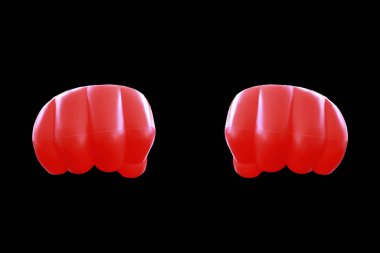 boks eldiveni sürpriz oyuncak beyaz arka plan üzerinde izole. Bu kırpma yolu vardı