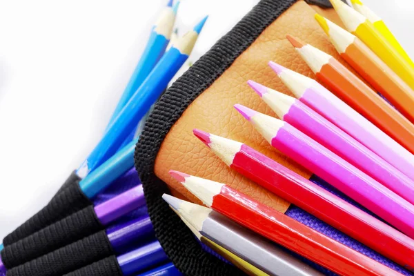 Bleistiftfarbe Oder Buntstifte Verschiedenen Farben — Stockfoto