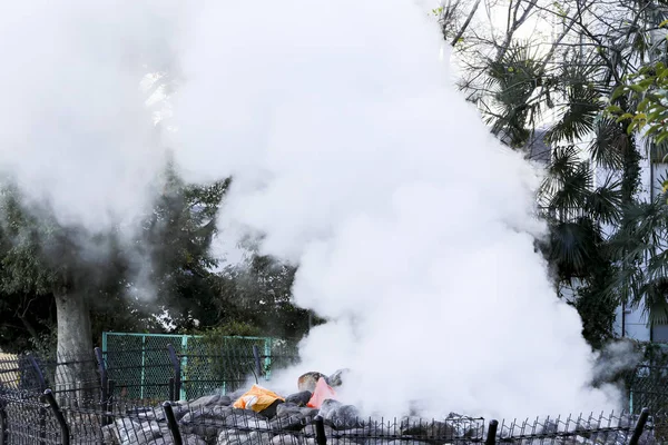 Bulunan Beppu, Oita, Kyushu, Japonya yerden dışarı-in sıcak buhar