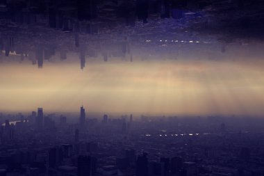 Soyut iki şehir yeni dünya