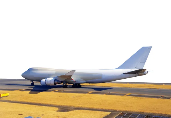 Avião comercial isolado sobre fundo branco . — Fotografia de Stock