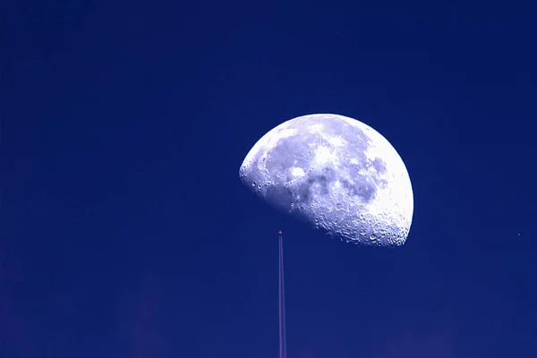 Transportation Concept Airplane Moon — Stock Photo, Image