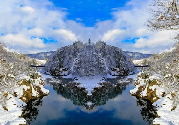 Shirakawago Village Snow Falling Day Gifu Chubu Japan — Stock Photo, Image