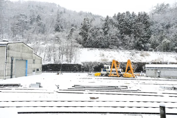 Carretera y nieve pesada en Japón — Foto de Stock
