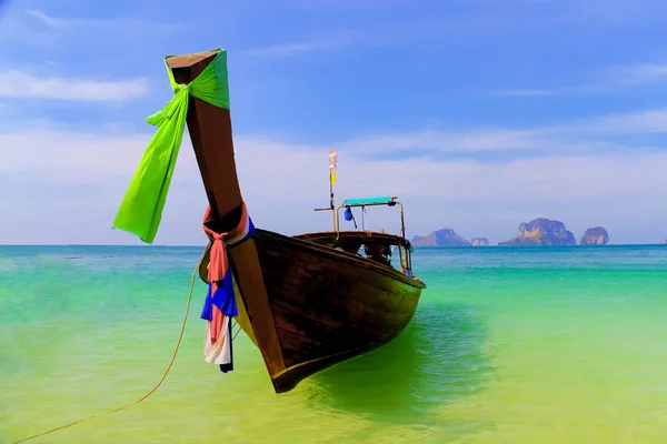 Transportation boat for tourists on the clean sea water, southern of Thailand