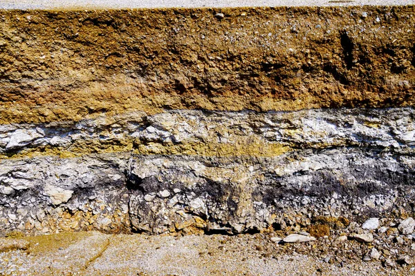Unterirdische Bodenschicht im Querschnitt Erde — Stockfoto