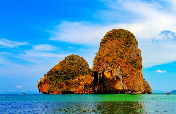 Transportation boat for tourists on the clean sea water, southern of Thailand