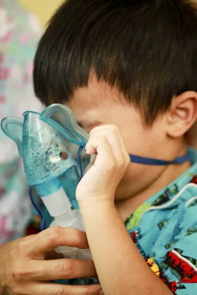 Máscara Inalações Criança Ajuda Doença Asma Alergias — Fotografia de Stock