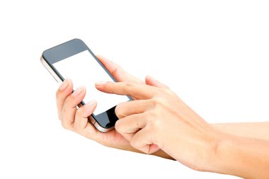 Kadın el ele tutuşup ekranda akıllı telefon, tablet, cep telefonu...