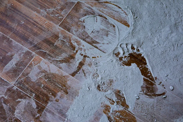 タイルの床の足跡 — ストック写真