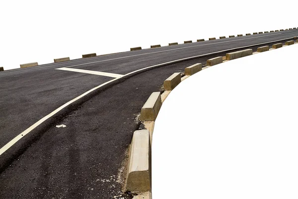 Abstrato transporte rodoviário de asfalto preto e curva com concreto bo — Fotografia de Stock