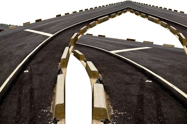 Resumen de la intersección del transporte por carretera de asfalto negro y — Foto de Stock
