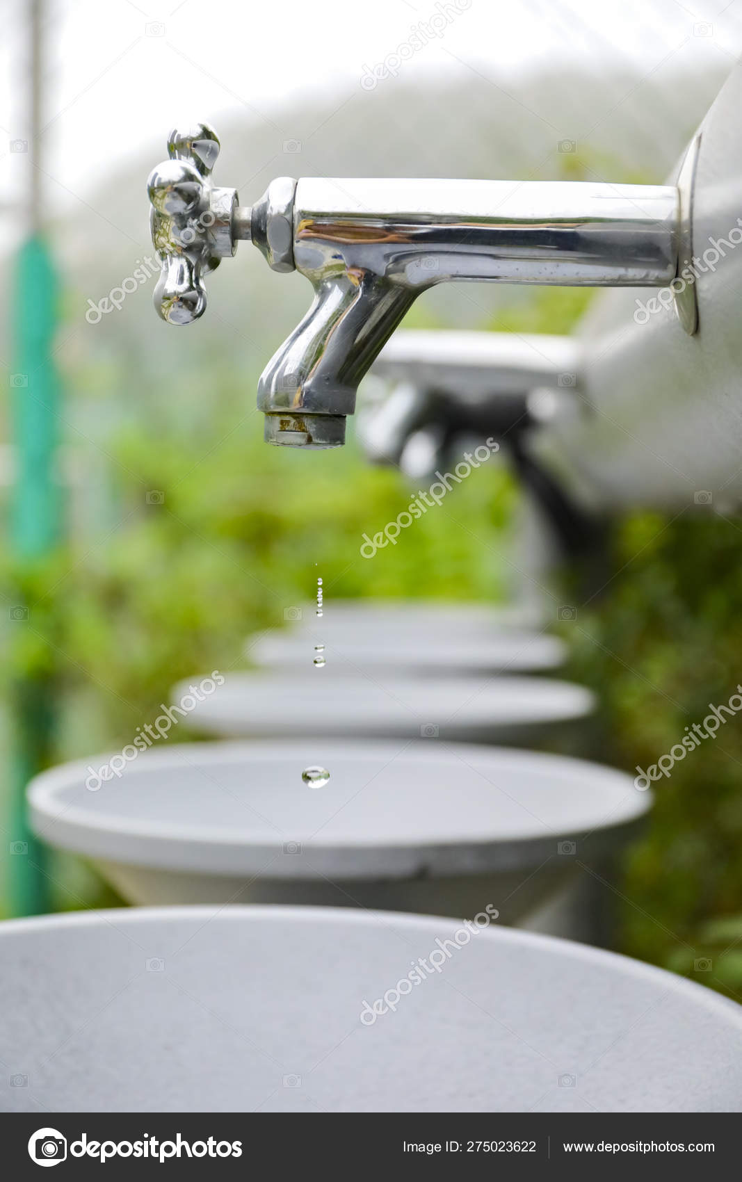 Faucet Dripping Water Tap Closeup Dripping Water Drop Stock