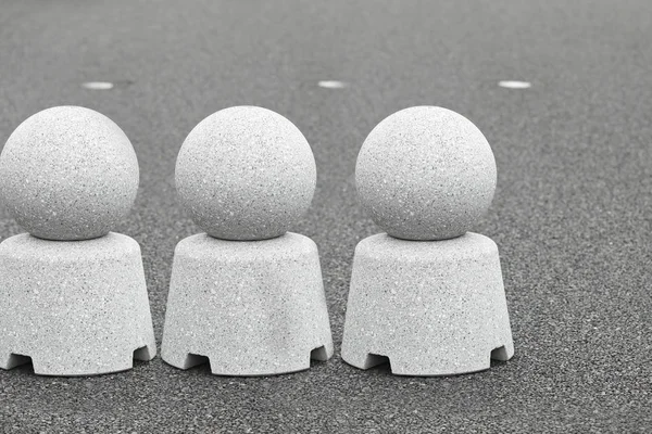 Granite balls for decorative on a pavement road — Stock Photo, Image