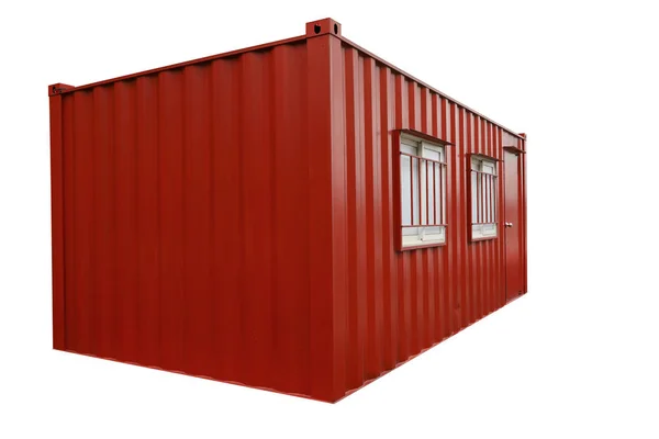 Rode container geïsoleerd op witte achtergrond. Dit had clipping pa — Stockfoto