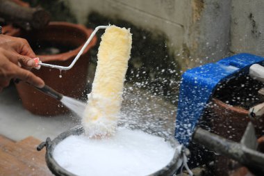 Boya dan sonra boya silindirinin temizlenmesi